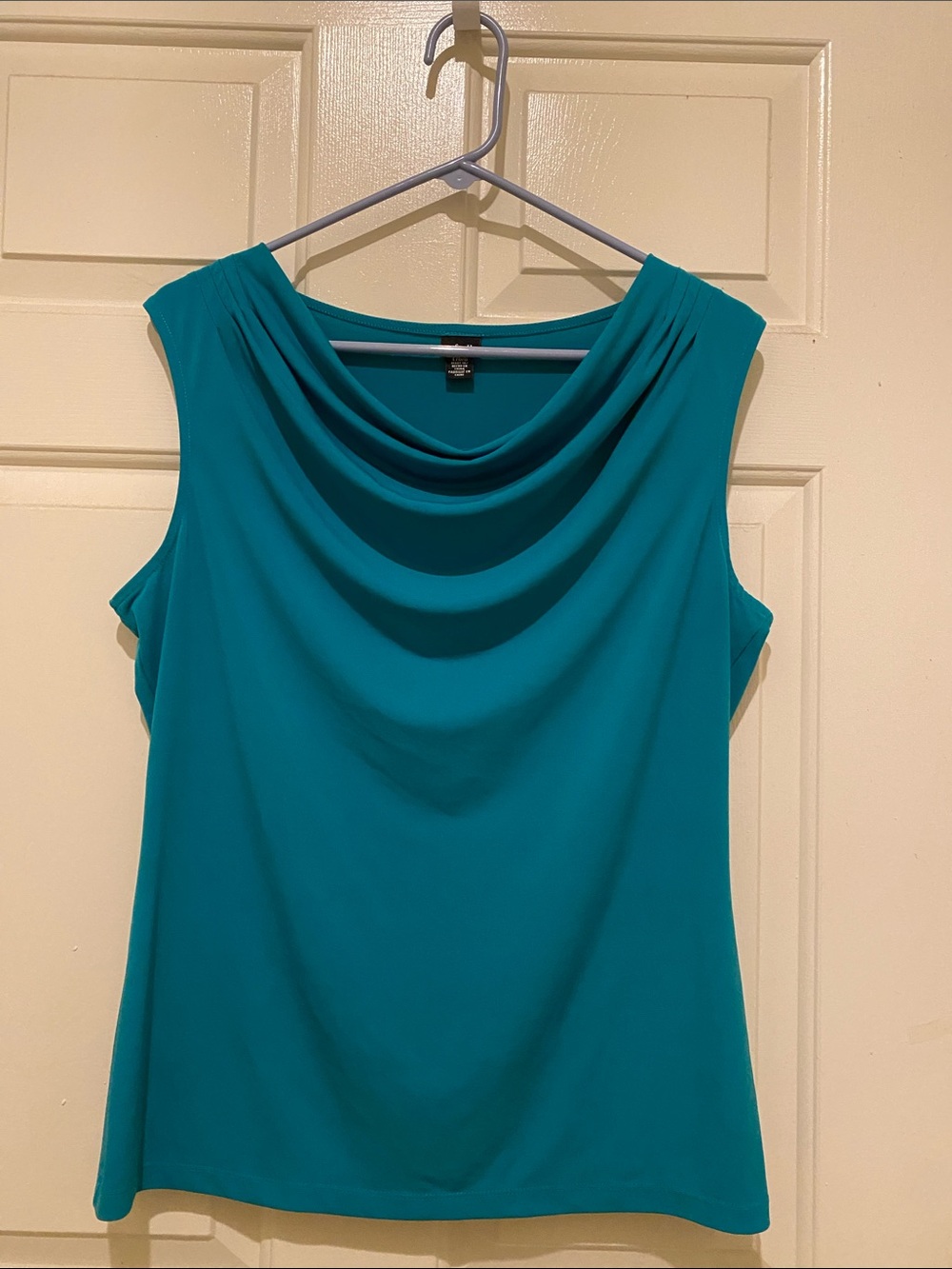 Sleeveless Cowl Neck Tank Top - Teal